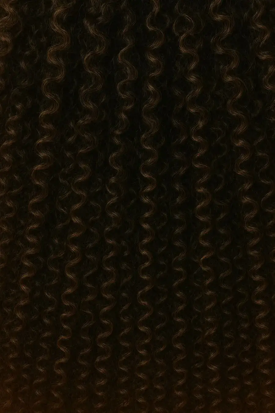 Cheveux bouclés curly en gros plan