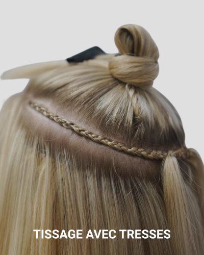 Photo_tissage_tressé Photo d'une base de tresse pour un tissage cousu sur blonde